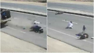 Indian family survives a terrifying motorcycle accident!