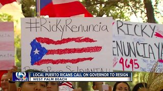 Puerto Ricans in South Florida join protests calling for Governor Ricardo Rosello to resign