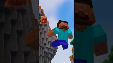 Oxy SAVES Steve! Minecraft Kratos cliff jump PT 8 #shorts