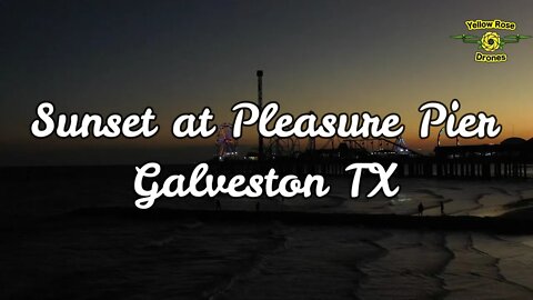 Stunning Aerial View at Sunset of Pleasure Pier in Galveston - Mavic 2 Pro Drone
