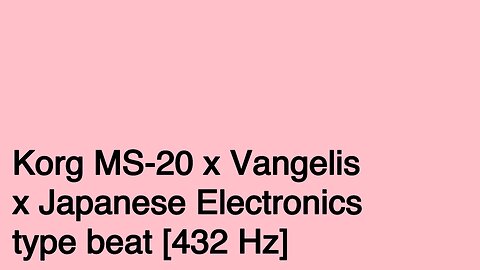 Korg MS-20 x Vangelis x Japanese Electronics type beat
