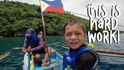 Half American boy became a Filipino FISHERMAN for a day in the Philippines