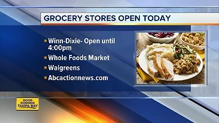 What grocery stores are open on Thanksgiving Day?