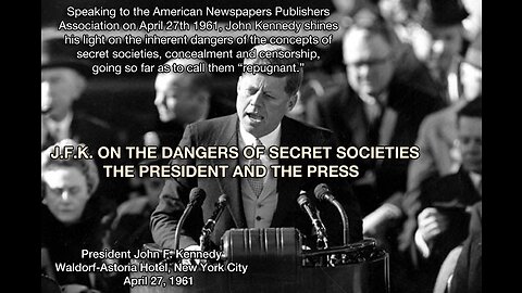 THE PRESIDENT AND THE PRESS: ADDRESS BEFORE THE AMERICAN NEWSPAPER PUBLISHERS ASSOC., APRIL 27, 1961