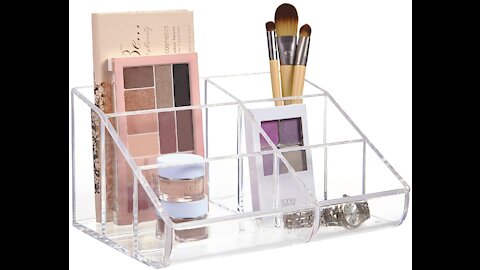 Clear Plastic 6 Compartment Vanity Makeup Organizer