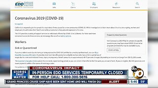 In-person EDD services temporarily closed