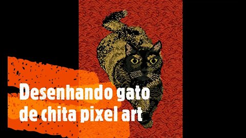 Desenhando Gato de chita pixelart time laps DETALHES