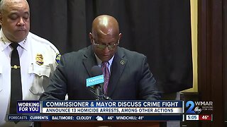Police Commissioner Harrison, Mayor Jack Young announce 13 homicide arrests
