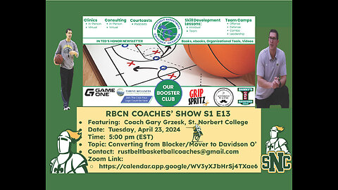 RBCN Coaches' Show: S1 E13: Coach Gary Grzesk, St. Norbert College (WI)