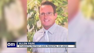 Allen Park Middle School students protesting to support principal placed on administrative leave