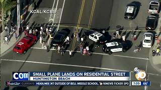 Small planes lands on residential street