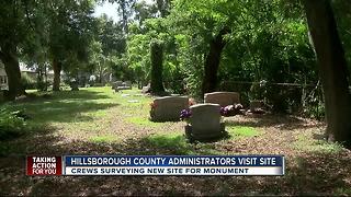 County staff visit Brandon cemetery to survey site for new Confederate monument