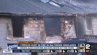 One injured after house explodes in Baltimore Highlands