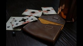 Hand made leather card holder