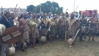 Zulu prince arrives at the funeral of Zulu queen
