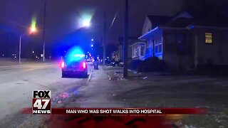 Shot man walks to hospital