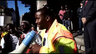 Marikana residents protest outside WCape Provincial Legislature as Winde announces new cabinet (AFF)