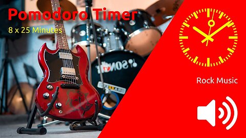 Pomodoro Timer 8 x 25min ~ Rock Music