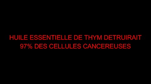 L'HUILE ESSENTIELLE DE THYM DETRUIRAIT 97% DES CELLULES CANCEREUSES