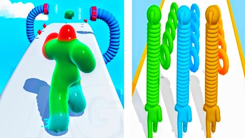 Blob runner 3D vs Long neck run games android ios gamplay JEETAAGAMES gaming