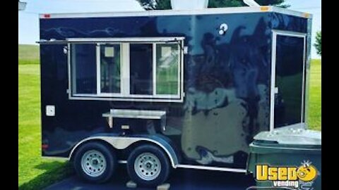 2021 7' x 12' Lightly Used Mobile Kitchen | Food Concession Trailer with Fire Suppression for Sale