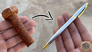 Turning Rusted Bolt into a Beautiful Bolt action BALL PEN