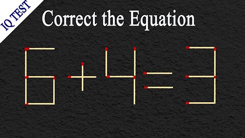 Move 1 matchstick to make the equation correct, Matchstick puzzle✔ #matches #mindtest #matchstick