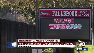 10 students arrested for brawl on Fallbrook campus