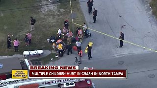 3 children, 2 adults hit by car in North Tampa