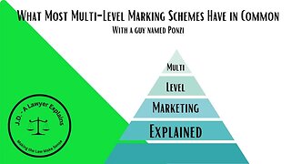 Multi-Level Marketing Schemes (when it sounds too good to be true, it is)