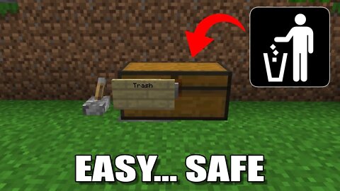 Minecraft 1.19 - How to Build a SAFE Trash Can in Minecraft