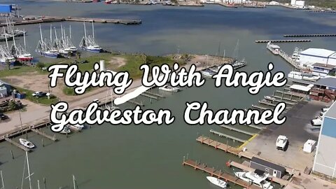 Flying with Angie - Aerial Drone View of Marina at Galveston Channel