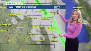 A mild Monday ahead with scattered showers likely