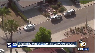 Sheriff: Reports of attempted luring in Santee unfounded