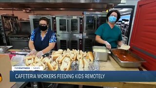 Cafeteria workers in Niagara Falls keep the meals going