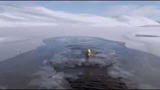 Mies meni uimaan jäätyneeseen järveen Skotlannin Ylämailla