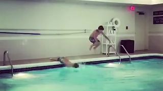 Cannonball Pool Jump Fail