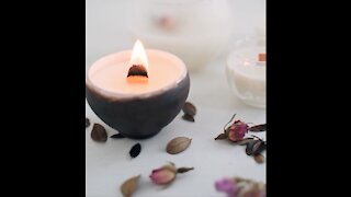 Wooden Wick Candle Burning Flickering Fire White Noise