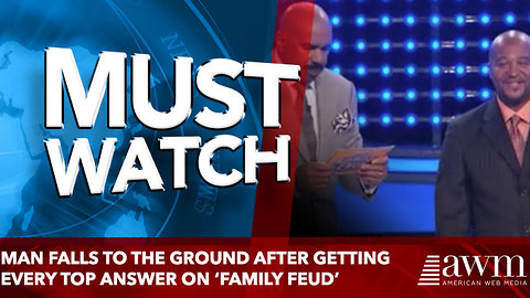 Man Falls To The Ground After Getting Every Top Answer On ‘Family Feud’ And Scoring 186 Points