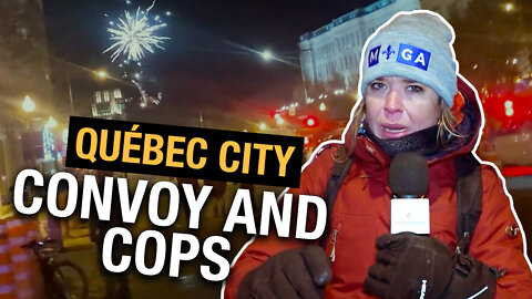 Quebec City's nighttime convoy protest attracts police attention and intimidation