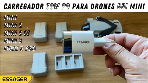 Carregador Essager, excelente para drones DJI MINI, MINI 2, MINI SE, MINI 3 E MINI 3 PRO, PD 30W!