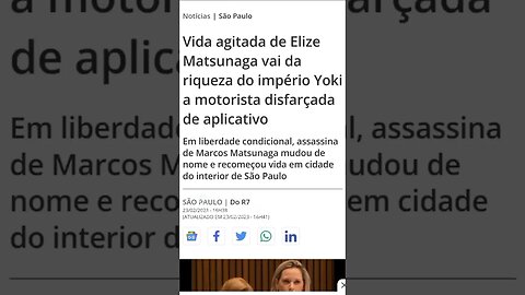 ELIZE MATSUNAGA AGORA É MOTORISTA DE APLICATIVO