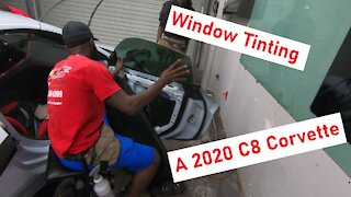 Window Tinting a 2020 C8 Corvette