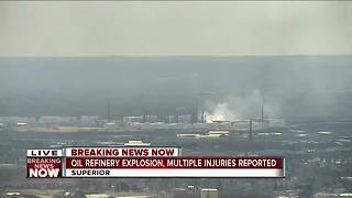 Oil refinery explosion in Superior, Wisconsin