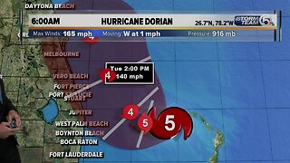 6 a.m. Monday Dorian update