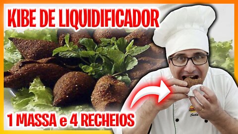 KIBE DE LIQUIDIFICADOR Desde 1985 KIBE FRITO PERFEITO - Aula Completa Parte 2 - 1 Massa 4 recheios