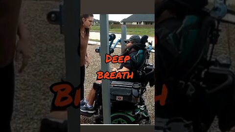 400 pound wheelchair gets stuck #quadriplegic #wheelchair #playground