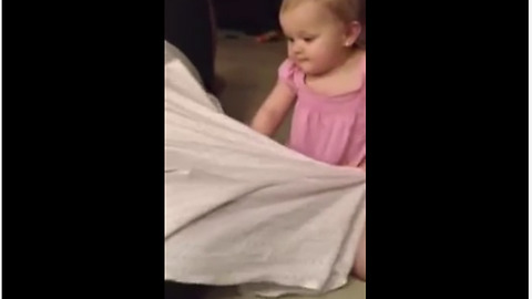 Adorable Baby Loves Playing Peekaboo With Her Dad