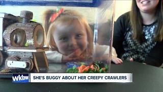 Adorable little girl loves her "Creepy Crawlers"