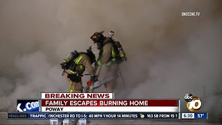 Family escapes house fire in Poway